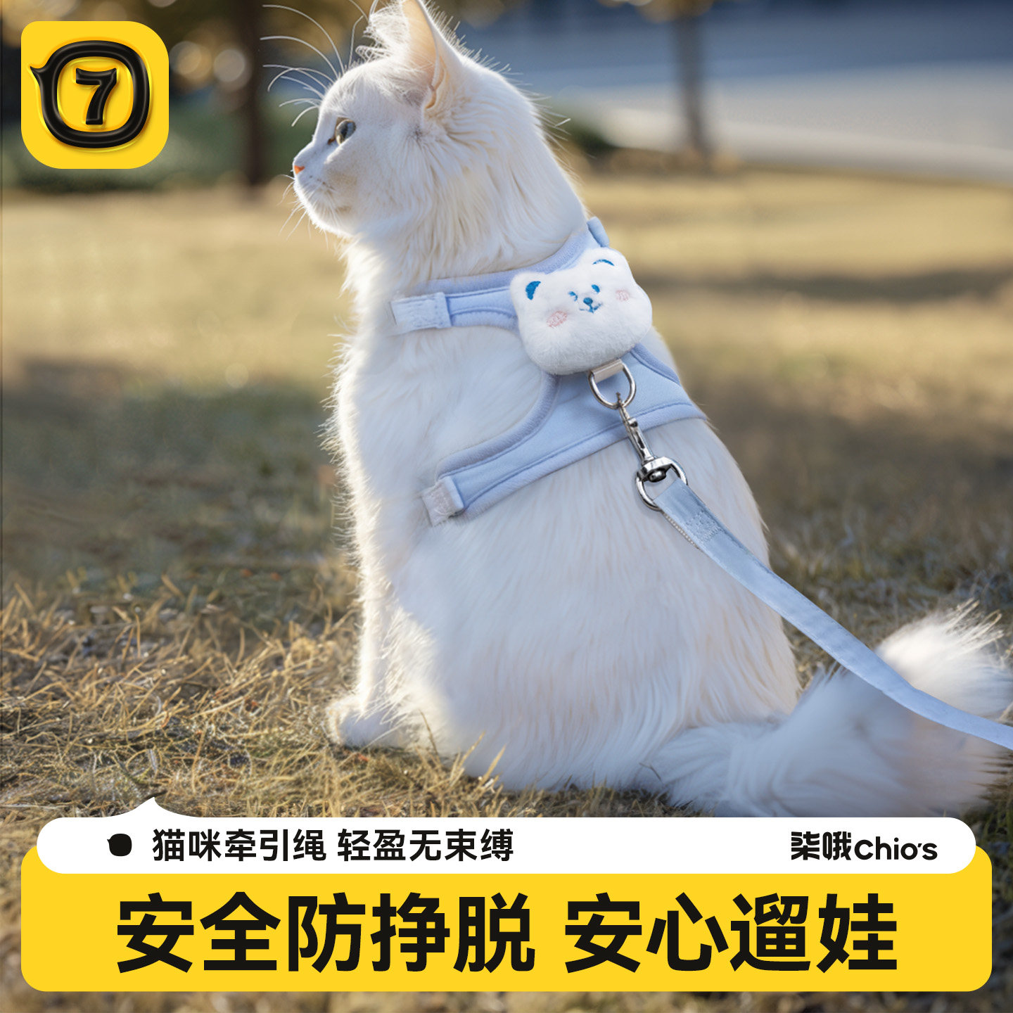 猫咪牵引绳防挣脱外出专用猫绳小奶猫溜猫神器宠物防丢胸背带链子图片