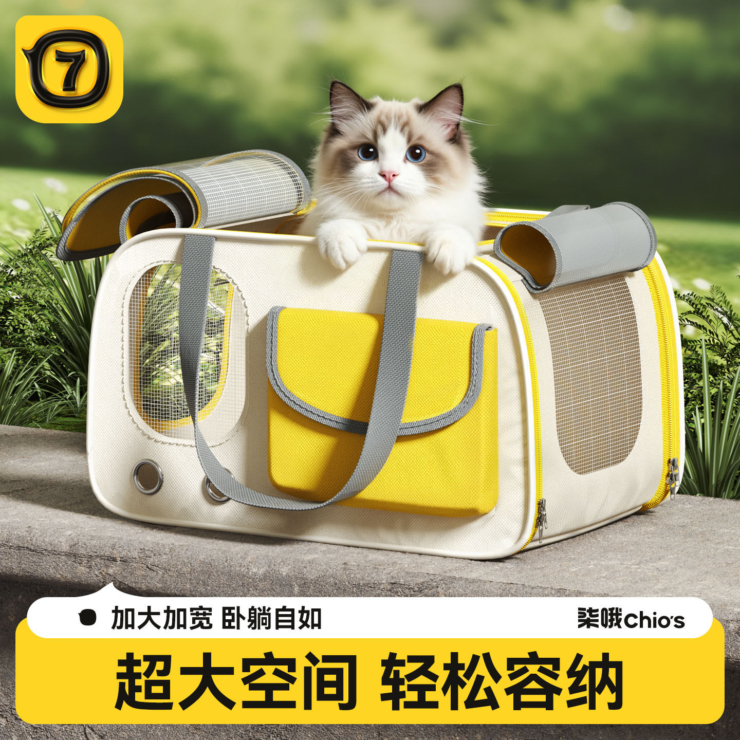猫包外出便携轻便款猫咪背包大容量双肩宠物包可折叠小狗背包