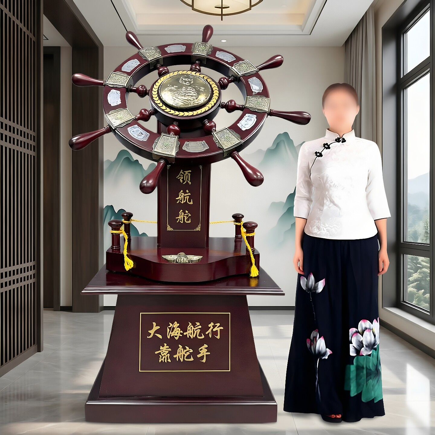落地大号木质店铺公司乔迁领航舵