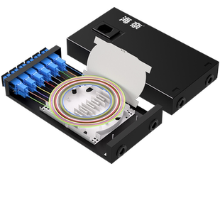 海奈光纤终端盒桌面壁挂式小尺寸SC/FC/ST/LC4/8/12/24口单模满配熔接配线迷你光端盒含尾纤法兰盘国标电信级