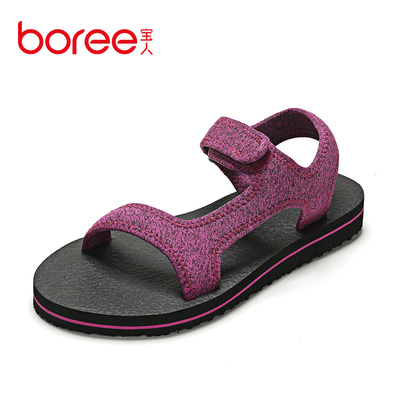 宝人休闲百搭平底凉鞋女