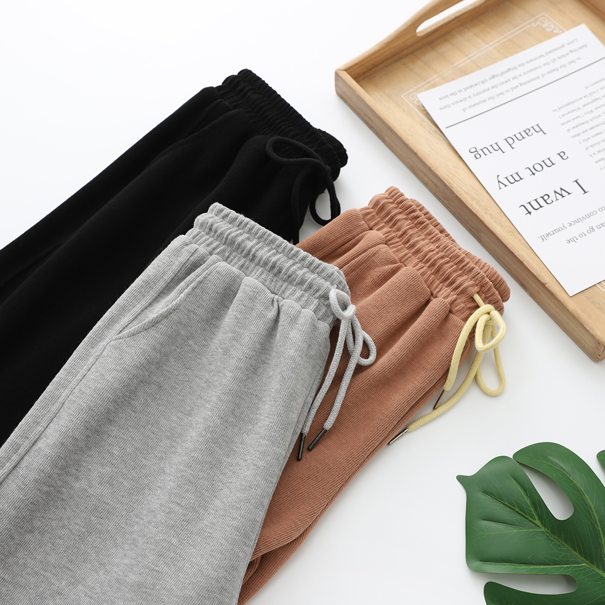 运动裤休闲宽松纯棉针织裤