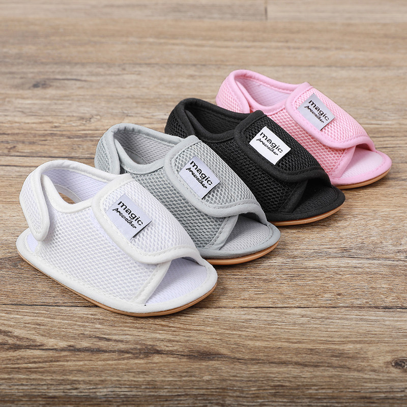 夏婴儿凉鞋透气0-1岁软胶底网布