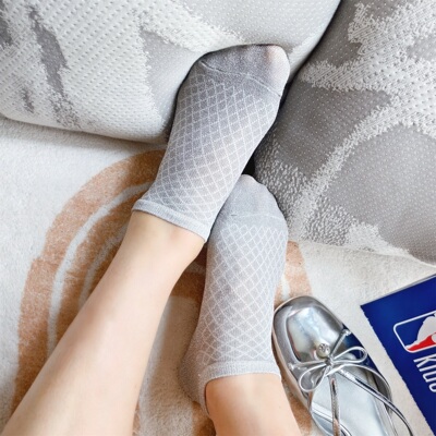 夏季超薄透气金银丝隐形船袜银葱亮闪浅口短筒袜子甜美百搭女袜潮