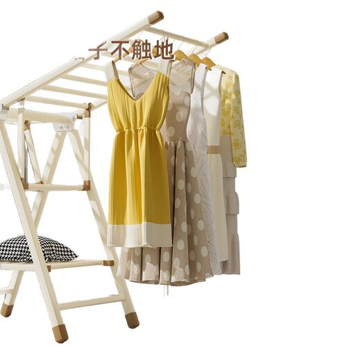 Floor to ceiling folding clothes rack, indoor and outdoor ba