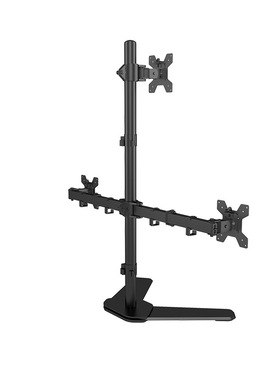 Three screen computer monitor stand, multi screen up and dow