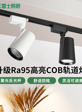 雷士照明led轨道射灯商用24W35W服装店铺展厅明装cob导轨灯天花灯