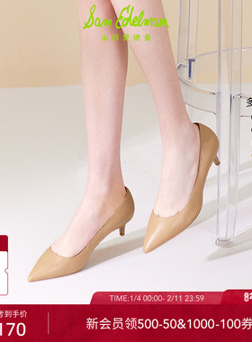 明星同款SAM EDELMAN山姆爱德曼春黑色通勤职业猫跟高跟鞋女DORI