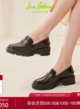 明星同款SAM EDELMAN山姆爱德曼春黑学院厚底松糕乐福鞋女TULLY