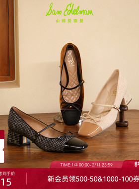 SAM EDELMAN山姆爱德曼春法式蝴蝶结洛丽塔粗跟玛丽珍鞋女THORA