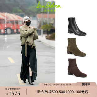 虞书欣同款 EDELMAN山姆爱德曼冬方头切尔西靴短靴女PAIGE SAM