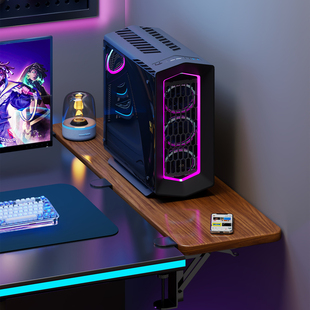 桌面延长板可折叠电竞房桌边加长延伸桌板电脑桌主机支撑架拓展台