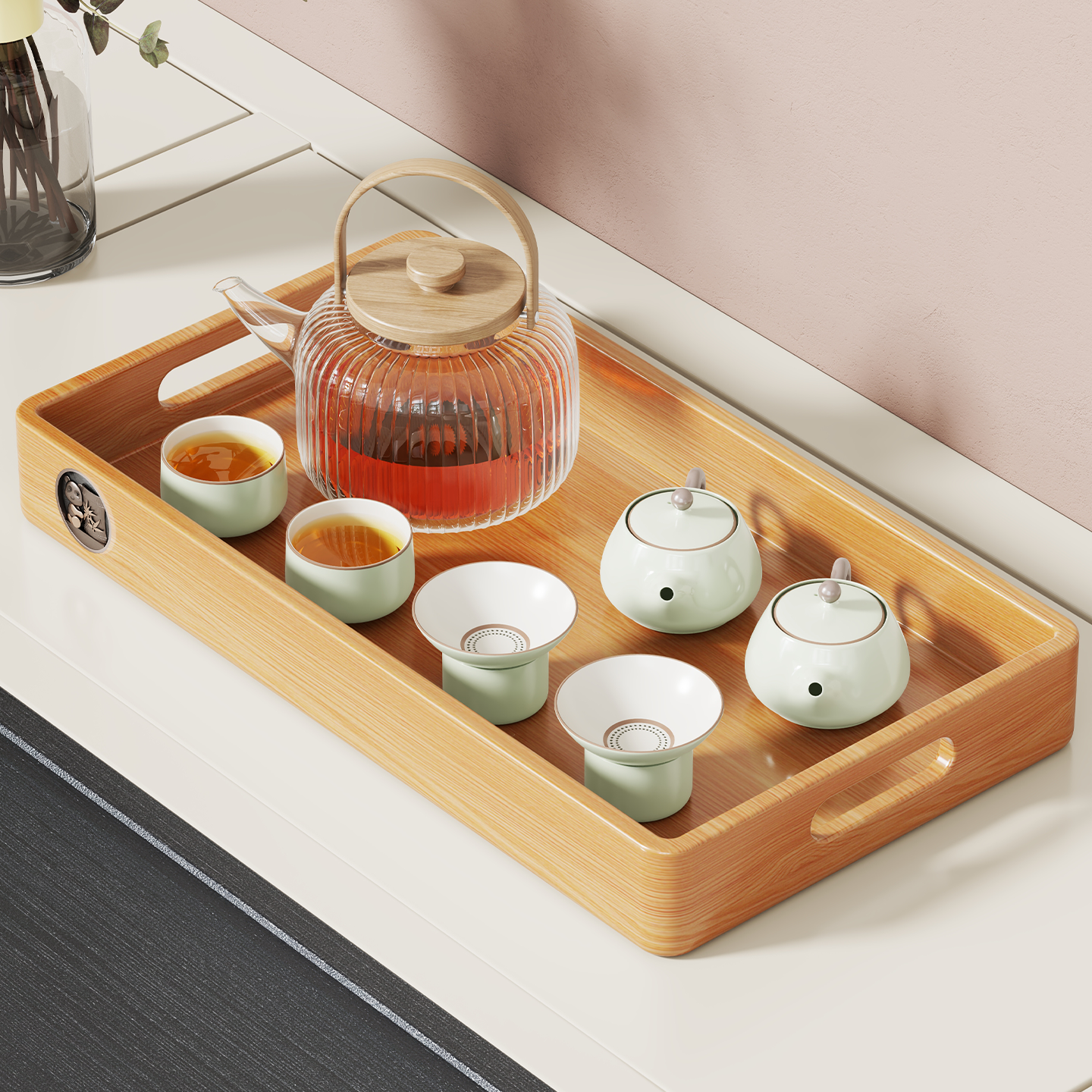 实木桌面茶水托盘厨房木盘