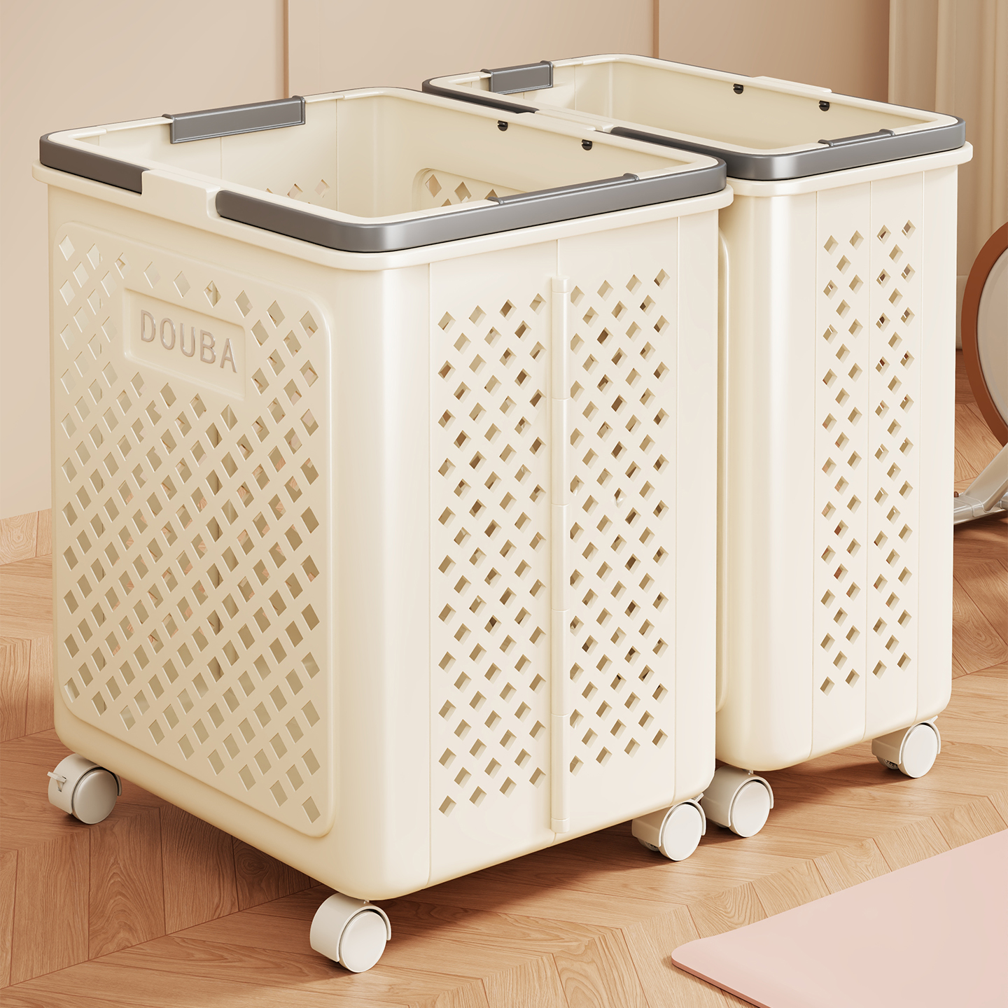 瑜伽垫收纳筐可移动折叠