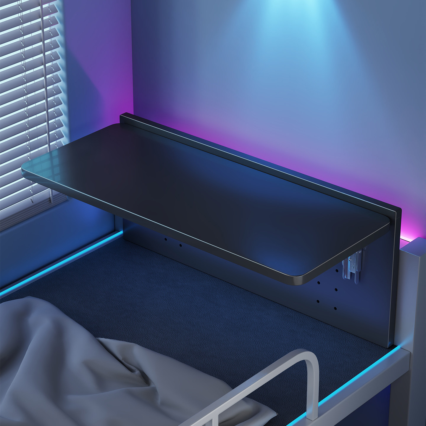 电竞房可折叠床上桌大学生宿舍床头床尾侧边悬空小桌子上下铺悬挂式书