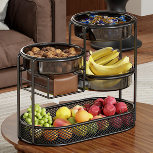 水果篮置物架水果盘家用客厅茶几桌面收纳架多层水果篮零食摆放盘