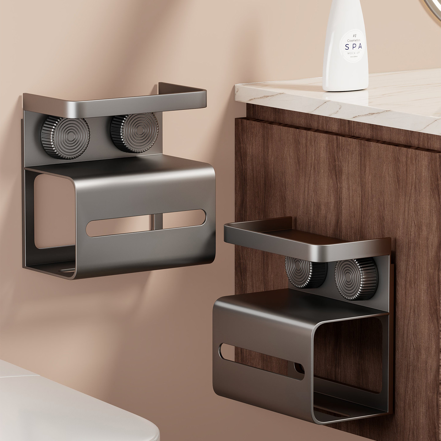 吸盘纸巾盒卫生间厕纸盒免打孔壁挂式厕所卷纸抽纸盒卫生纸置物架