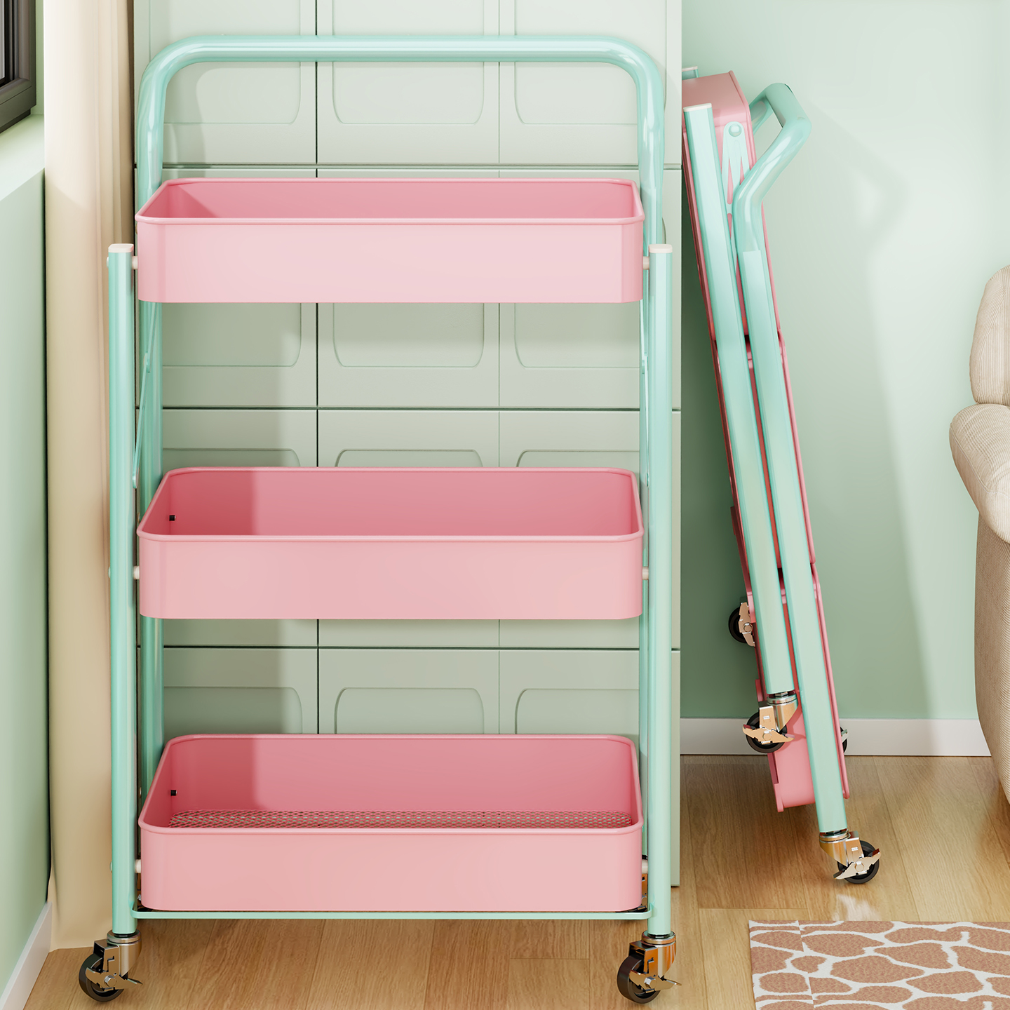 多巴胺小推车零食置物架