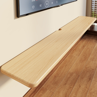 悬空电视柜置物架免打孔墙上实木隔板家用壁挂悬浮收纳机顶盒木板