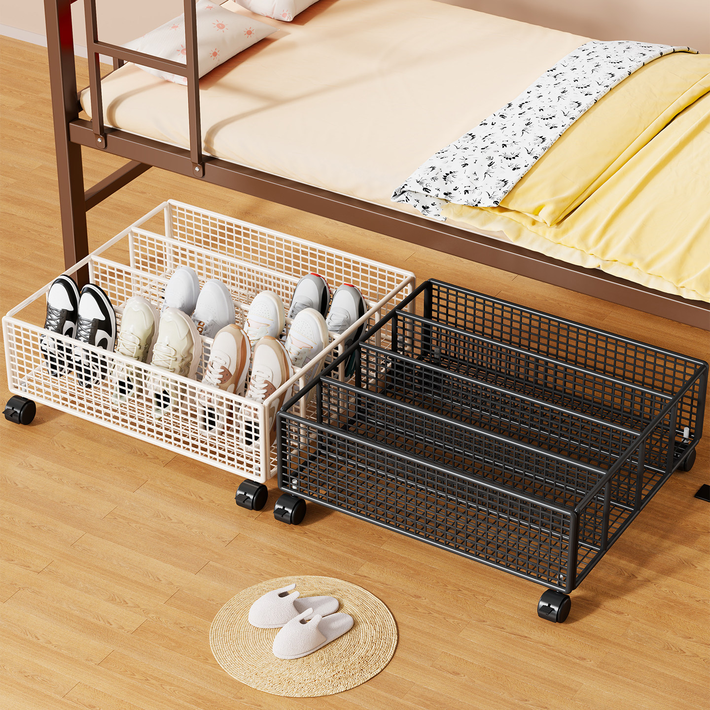 床底鞋架宿舍床下鞋子收纳神器拖鞋置物架寝室可移动简易分层鞋柜,收纳整理,鞋子收纳架,淘宝优惠券,粉丝福利购,淘宝优惠卷