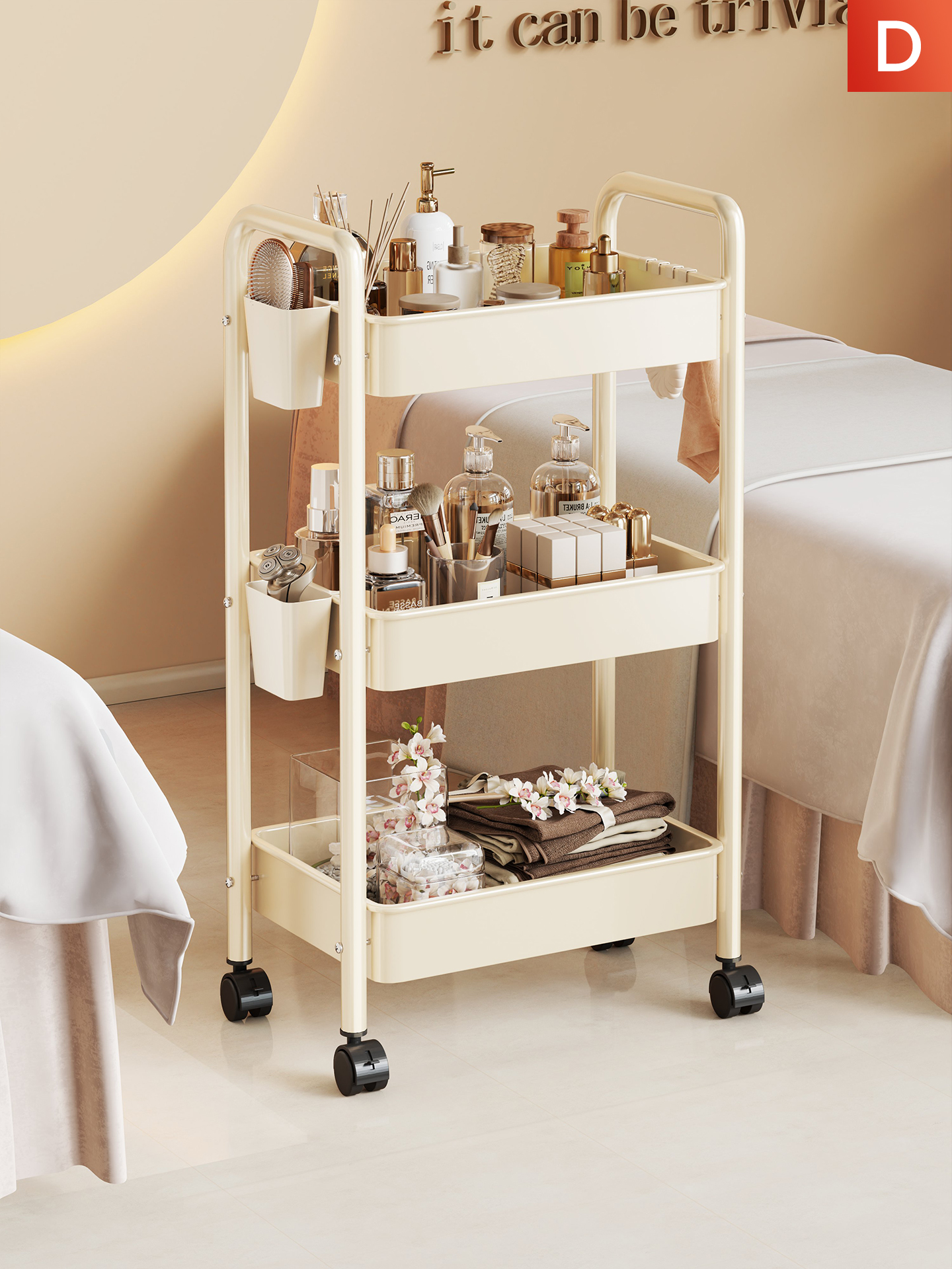 美容院小推车专用手推工具车高级轻奢小气泡仪器置物架子医疗推车