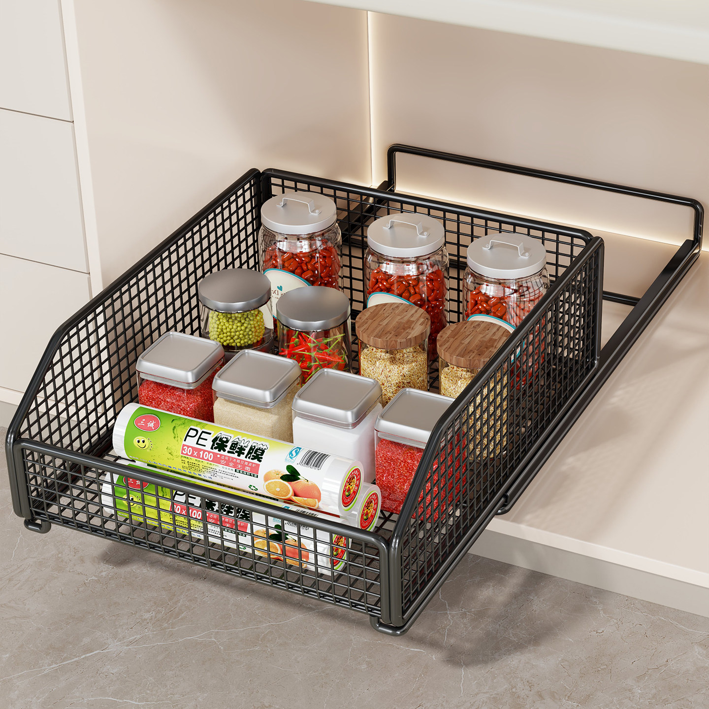 厨房置物架橱柜拉篮抽拉式下水槽多功能家用碗碟盘抽屉式收纳盒架,厨房/烹饪用具,厨房置物架/置物柜/角架,淘宝优惠券,粉丝福利购,淘宝优惠卷