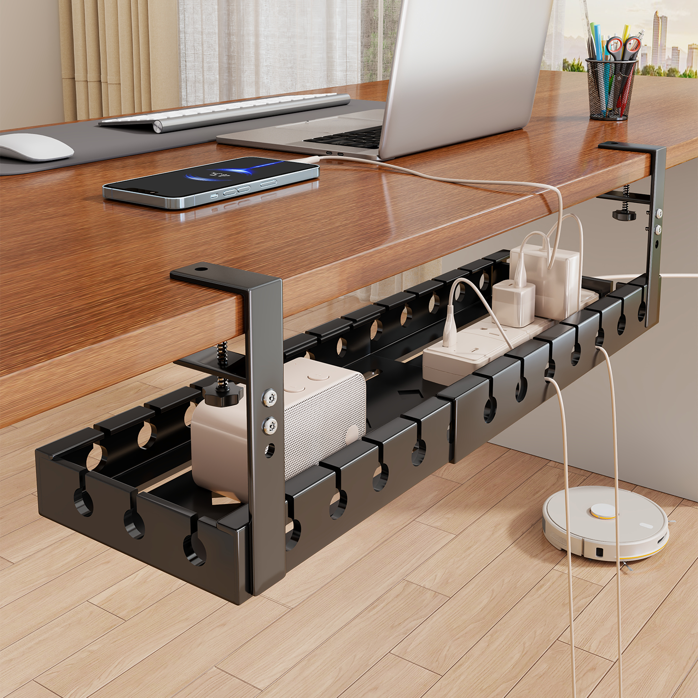 桌下理线器收纳架插排放置架