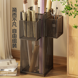 书法作品收纳架放字画宣纸画桶国画缸海报画轴毛笔纸收纳筐卷轴筒收纳架国画宣纸收纳筒字画收纳筐画轴置物桶