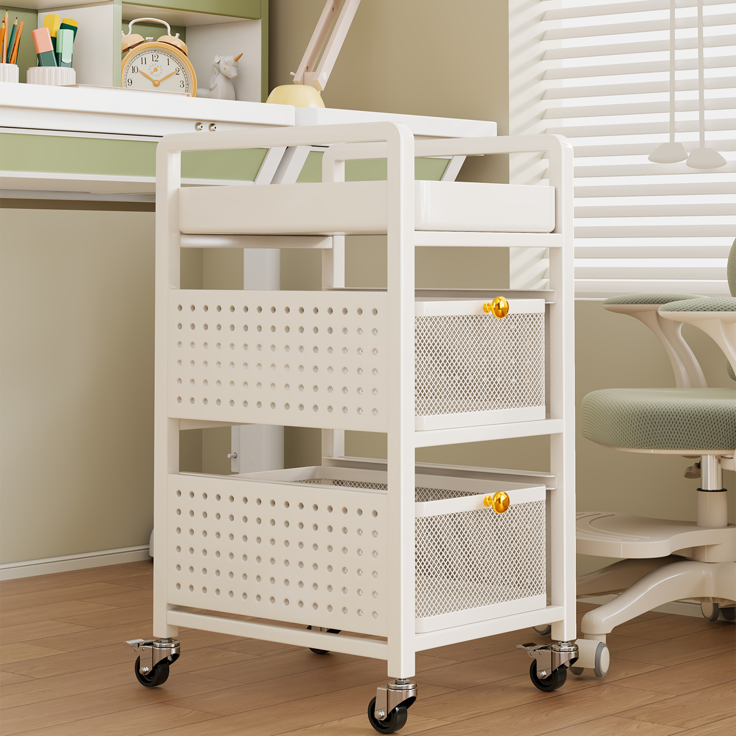 书包架桌边置物架子移动书本收纳