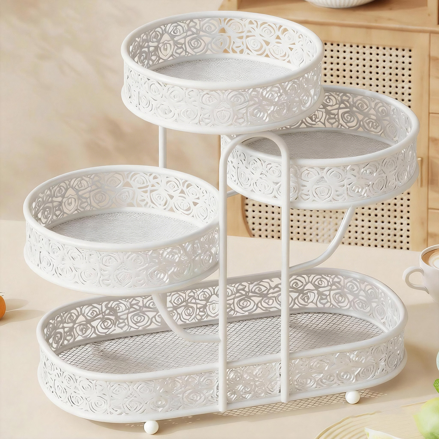 新年果盘客厅茶几家用2026新款高端精致干果零食盘多层分格收纳架