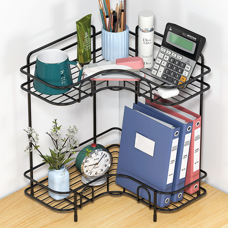 桌面转角置物架三角扇形收纳神器