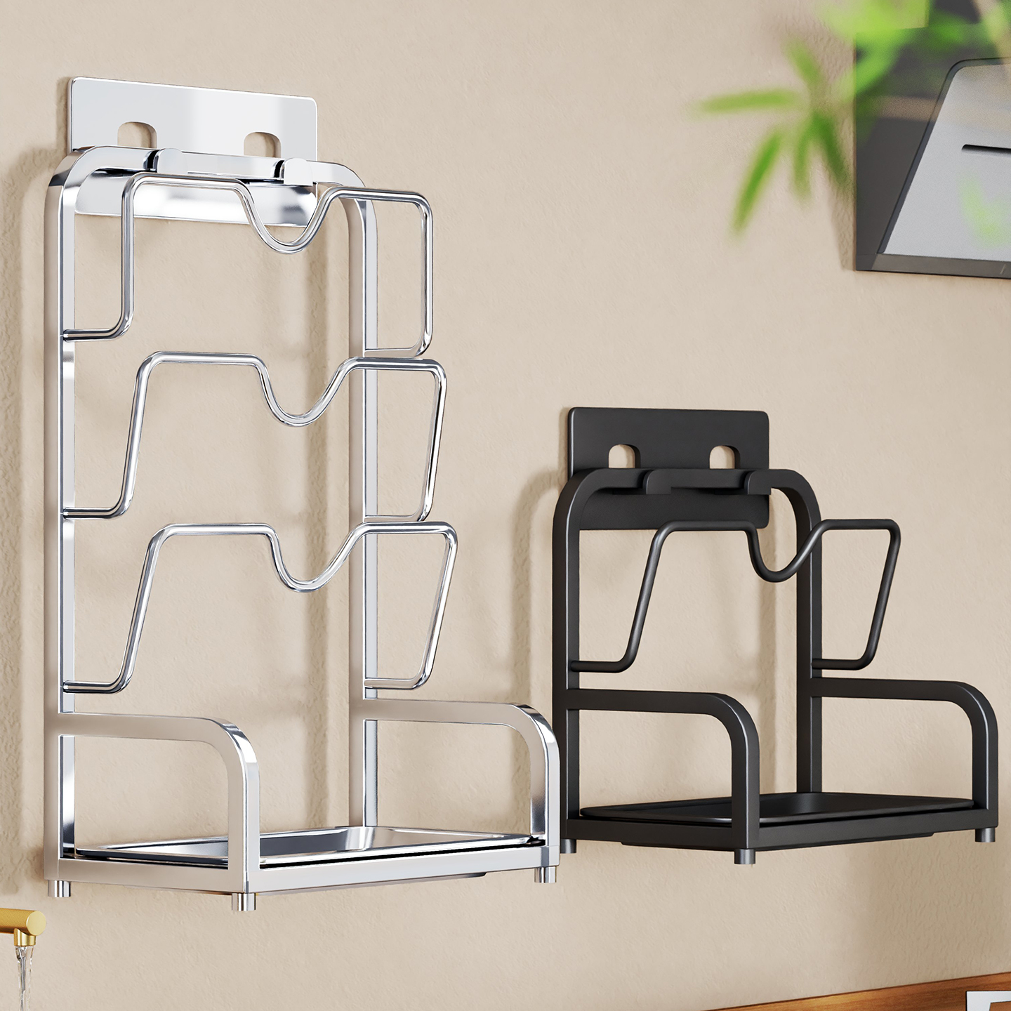 不锈钢多功能厨房式锅盖架