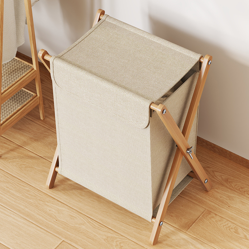 日式脏衣篓家用带盖大容量可折叠