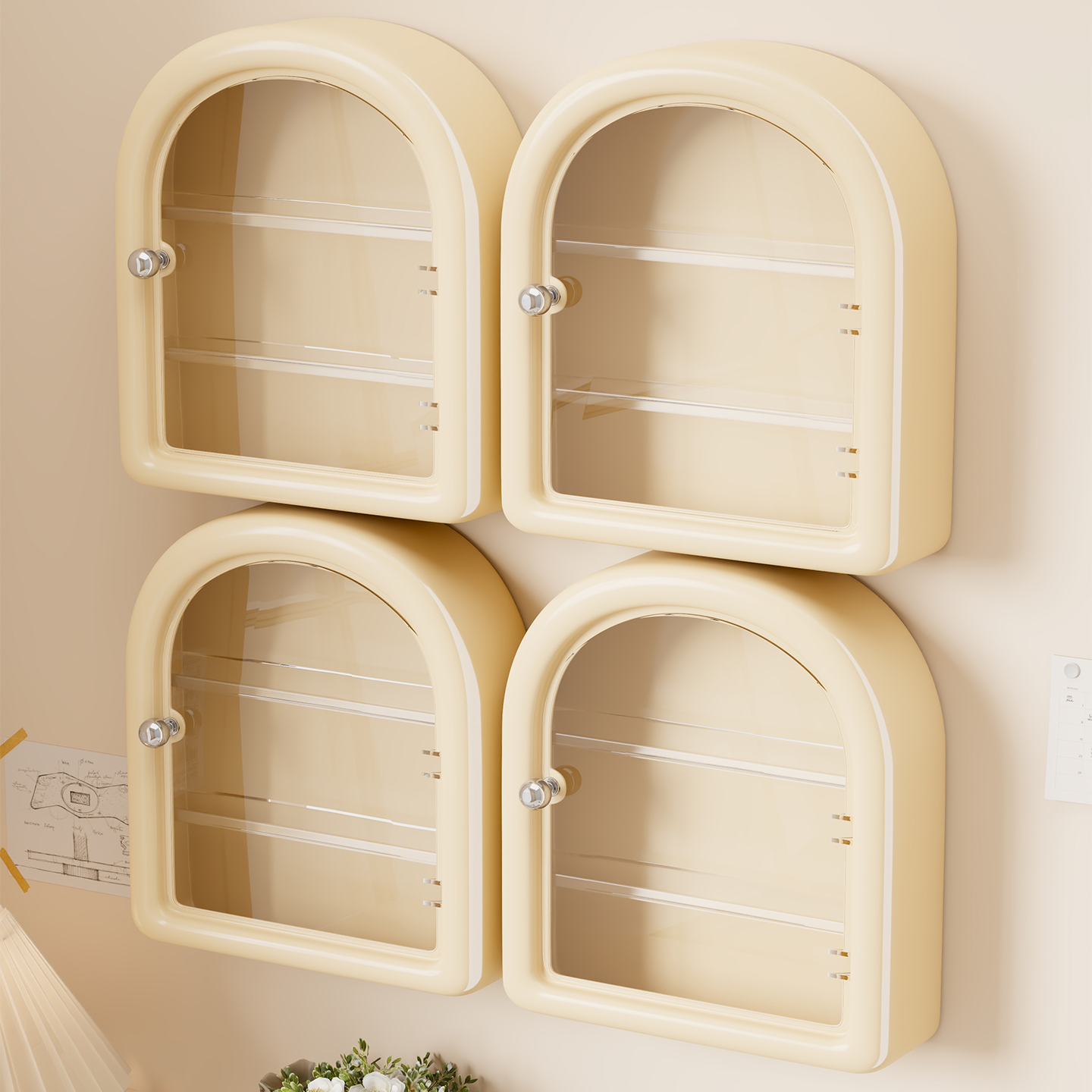 手办展示柜壁挂式墙上盲盒收纳盒