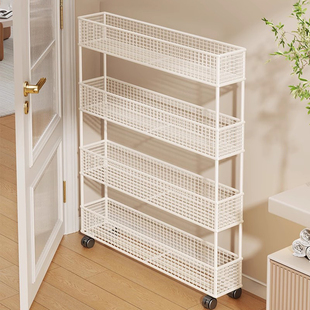 门后夹缝置物架浴室卫生间缝隙超窄款收纳柜可移动小推车收纳架子