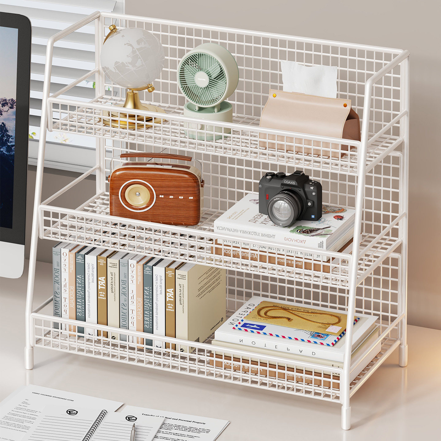 桌面置物架分层书本文件水杯收纳