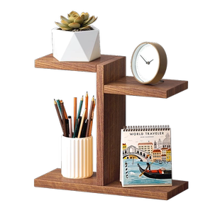 桌面收纳置物架展示架办公桌架子办公室桌上小型书桌小层架花架窄