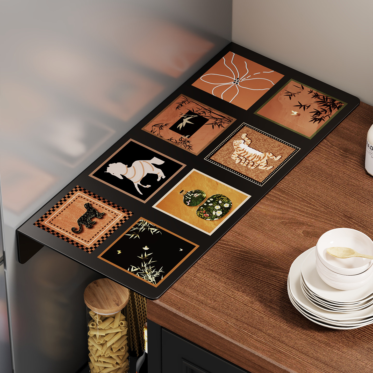 厨房冰箱缝隙置物架侧边加宽延长挡板免打孔磁吸收纳板台面夹缝板,收纳整理,整理架/置物架/收纳架,淘宝优惠券,粉丝福利购,淘宝优惠卷