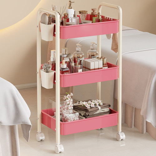 落地可移动多巴胺小推车置物架