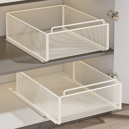 橱柜内拉篮抽屉置物架厨房下水槽收纳架子