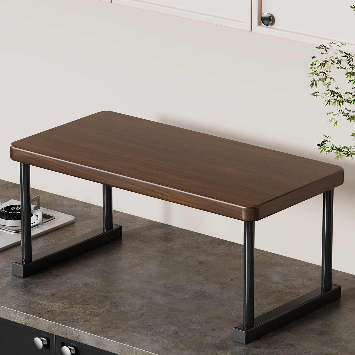 实木厨房微波炉架置物架