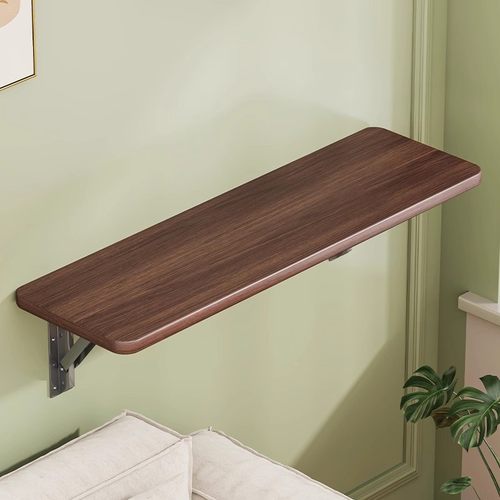 壁挂折叠桌木板折叠桌书房置物架壁挂式客厅层板书架墙面一字隔板