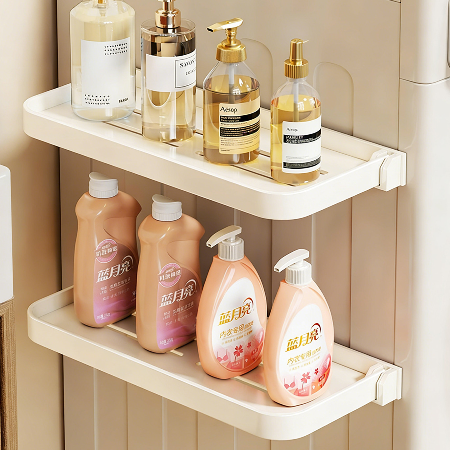卫生间折叠置物架壁挂式墙上洗脸台浴室整理架收纳支架免打孔架子,家庭/个人清洁工具,浴室角架/置物架,淘宝优惠券,粉丝福利购,淘宝优惠卷