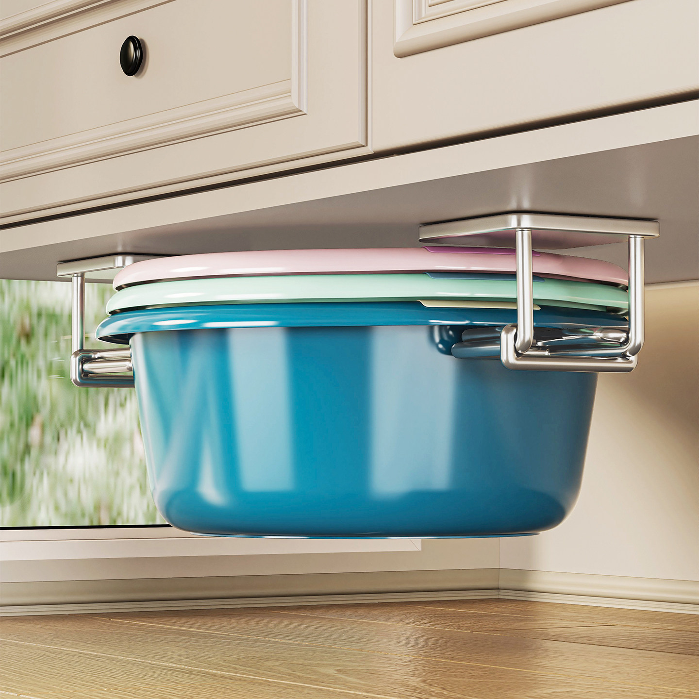 脸盆收纳架面盆浴室柜下盆架卫生间免打孔洗漱台壁挂不锈钢置物架