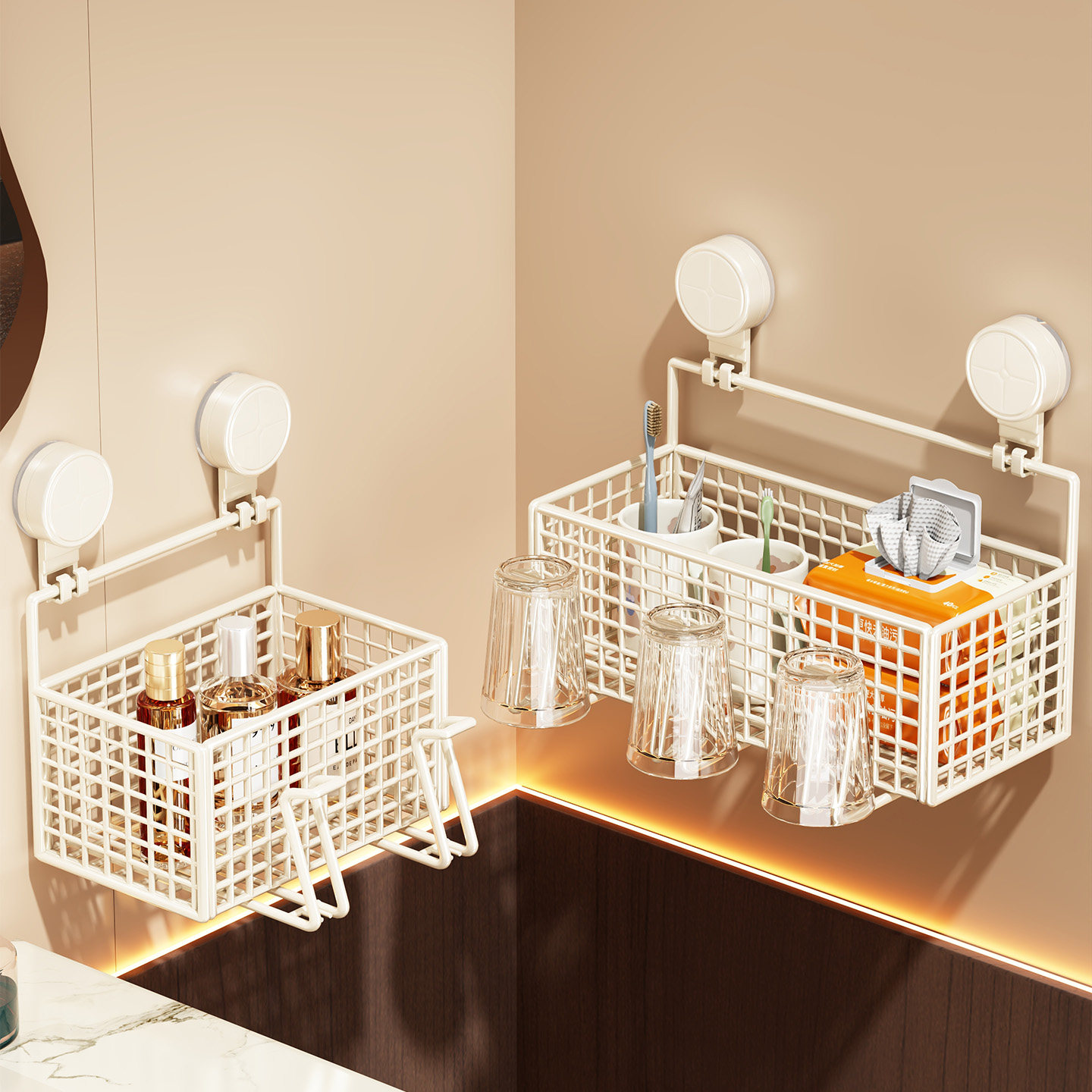 牙刷杯挂墙式卫生间吸盘置物架杂物收纳浴室免打孔壁挂厕所洗手间,家庭/个人清洁工具,牙刷架/牙具座,淘宝优惠券,粉丝福利购,淘宝优惠卷