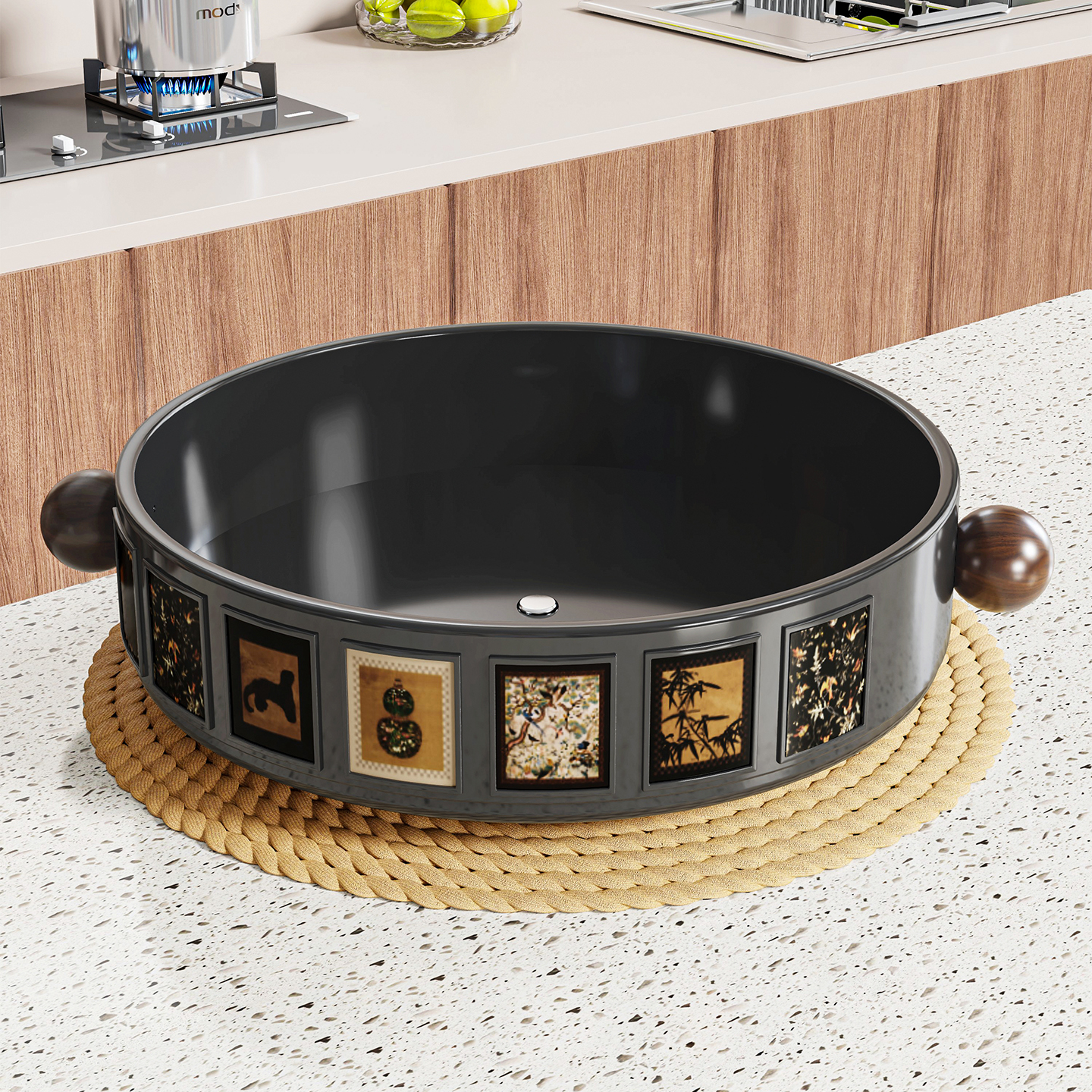 厨房旋转调料架古风台面