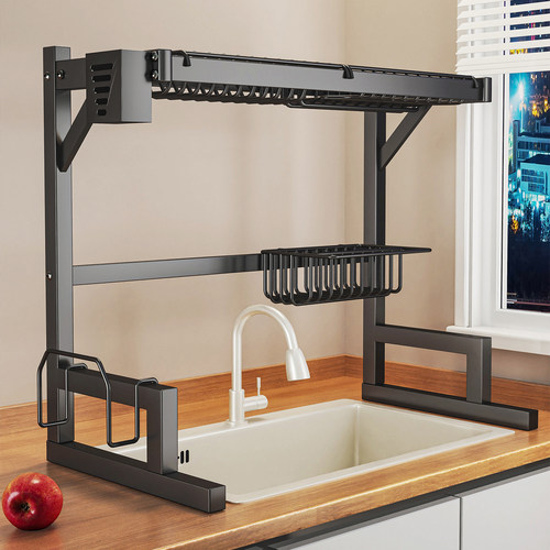 厨房碳钢水槽置物架碗碟