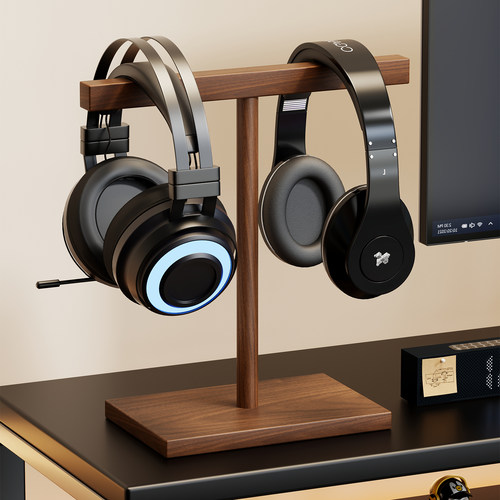 实木耳机支架头戴式网吧电脑游戏