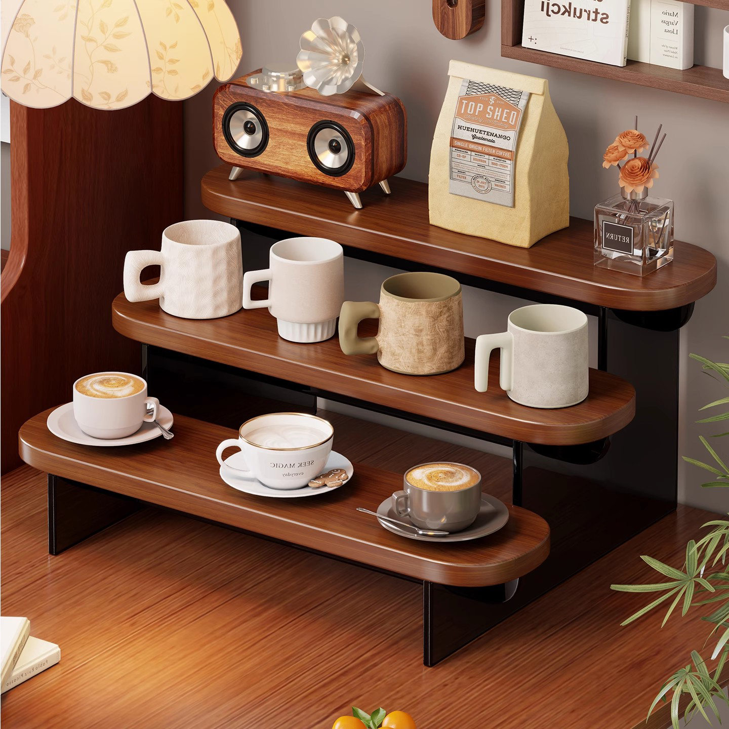 玄关杯子收纳桌面亚克力杯架