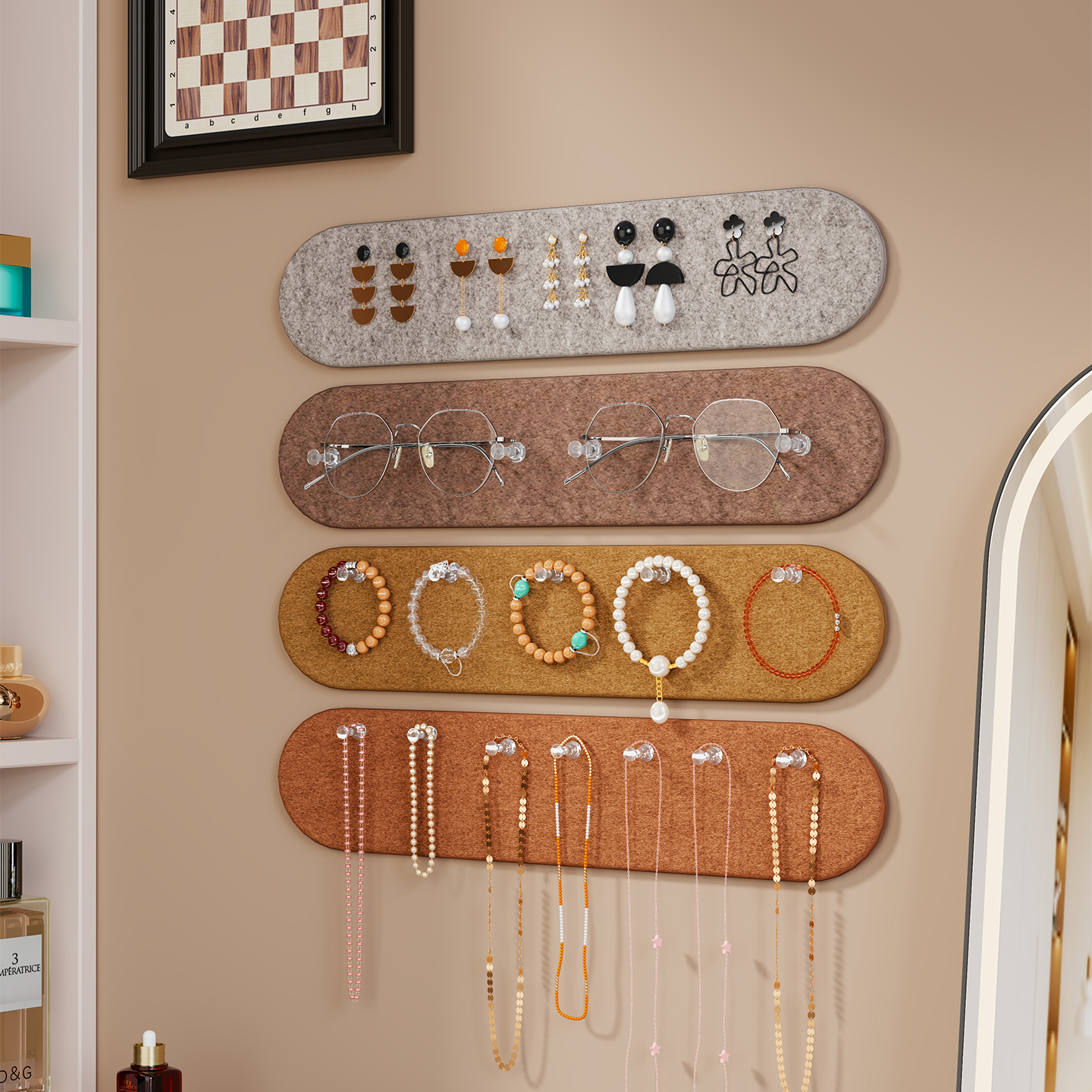毛毡板墙挂架首饰展示架